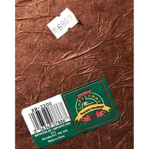 Vintage Styrofoam Rustic Santa Claus Figurine Faux Floral Basket & Jute Coat 16" - Picture 8 of 13